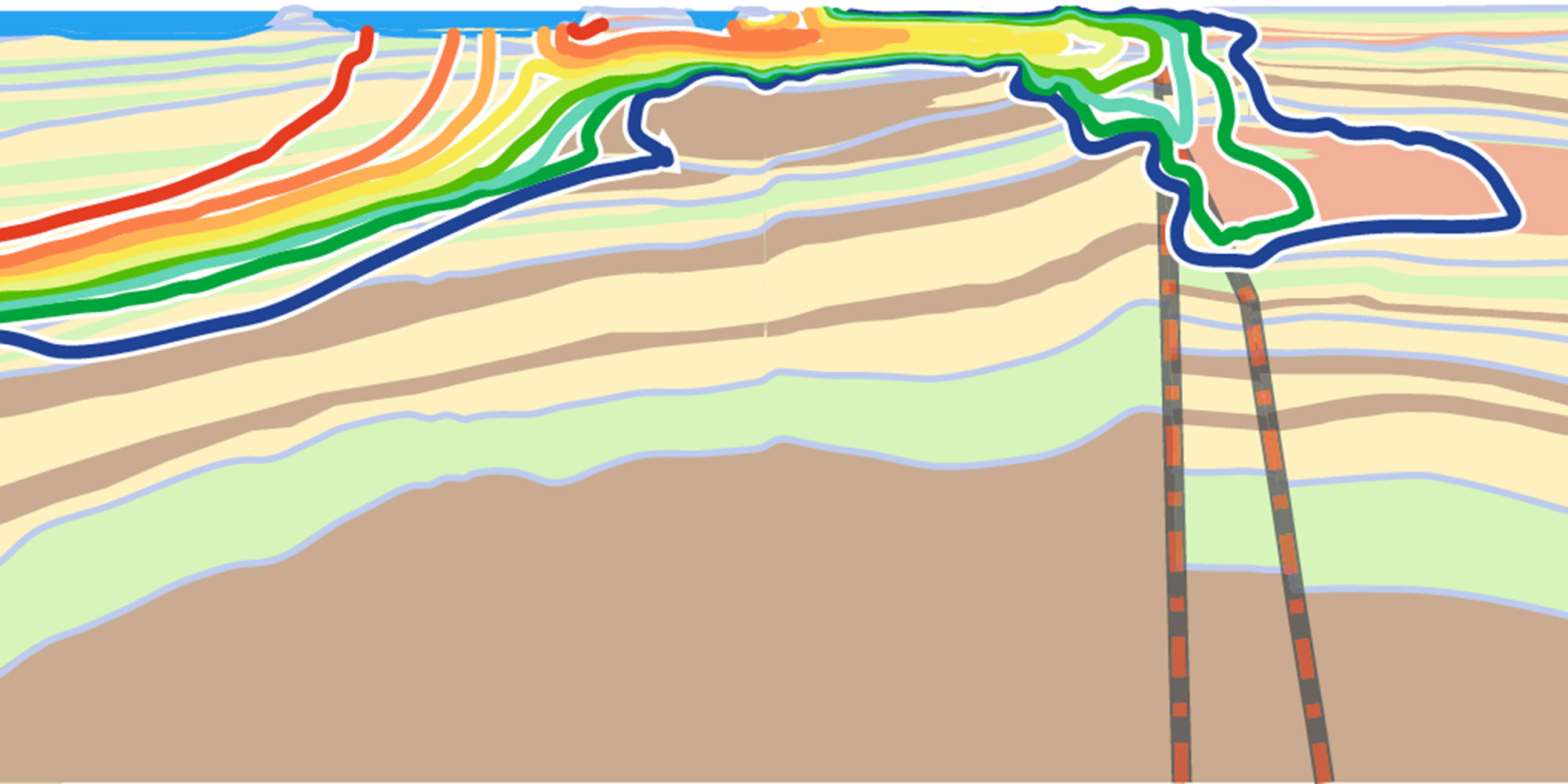 Contours of simulated chloride concentrations for 2004 in California