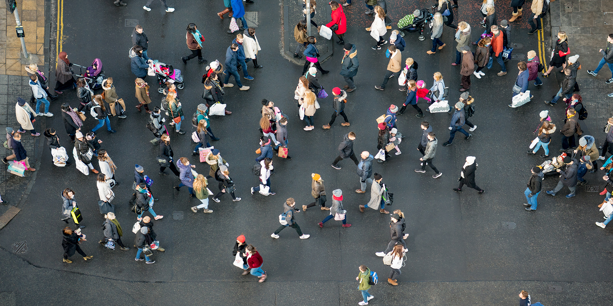 crowd aerial view
