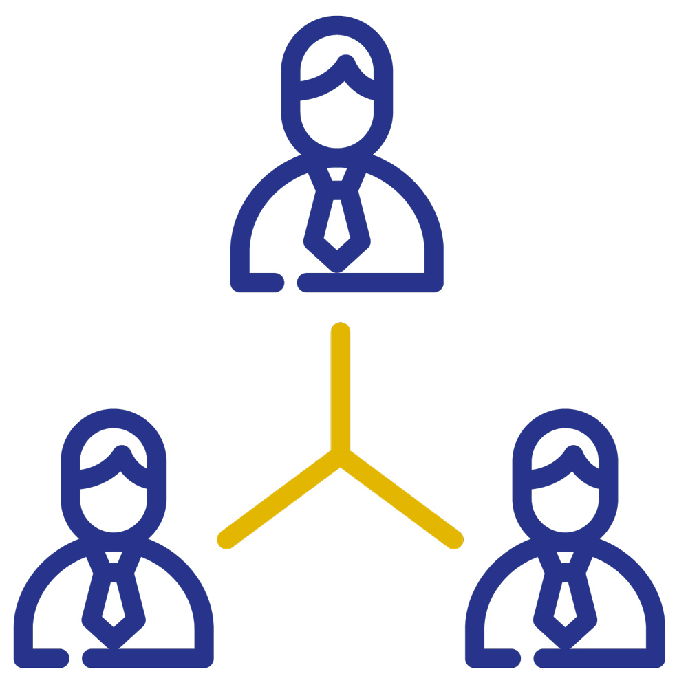 three people linked  icon