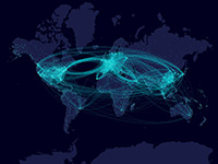 Aviation airline communication map