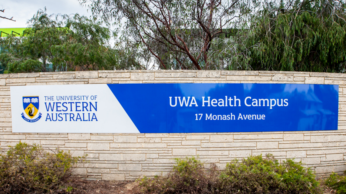 UWA Health campus sign