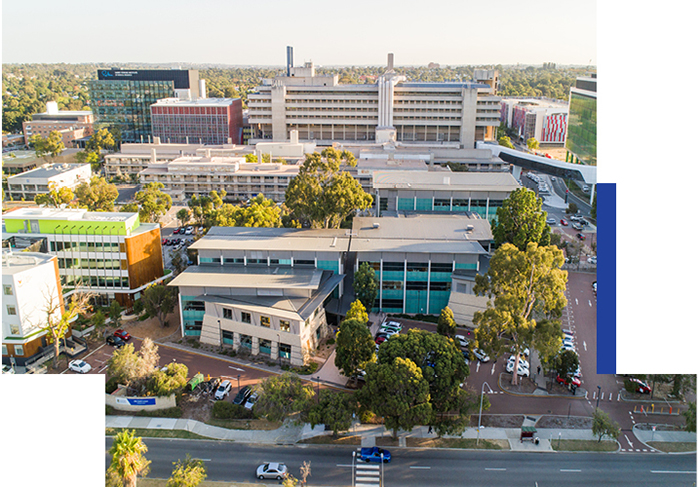 Aerial view of the UWA Health Campus