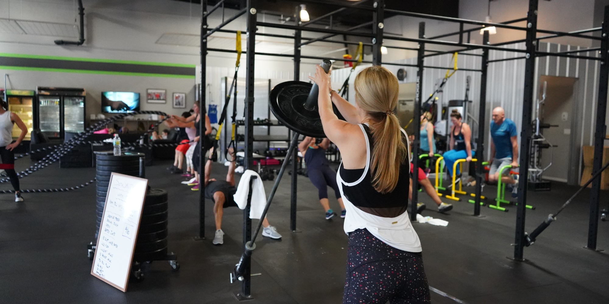 Group of people exercising