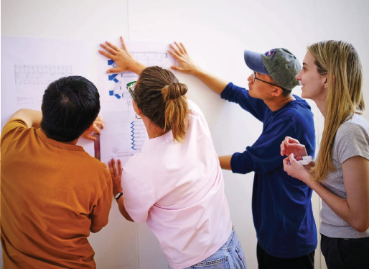 Image of people working on a whiteboard