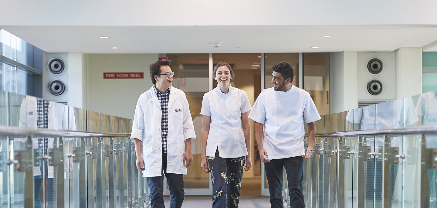 Medical students walking