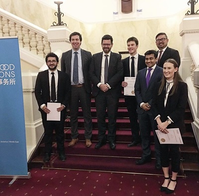 Samuel Landro and team at mooting competition