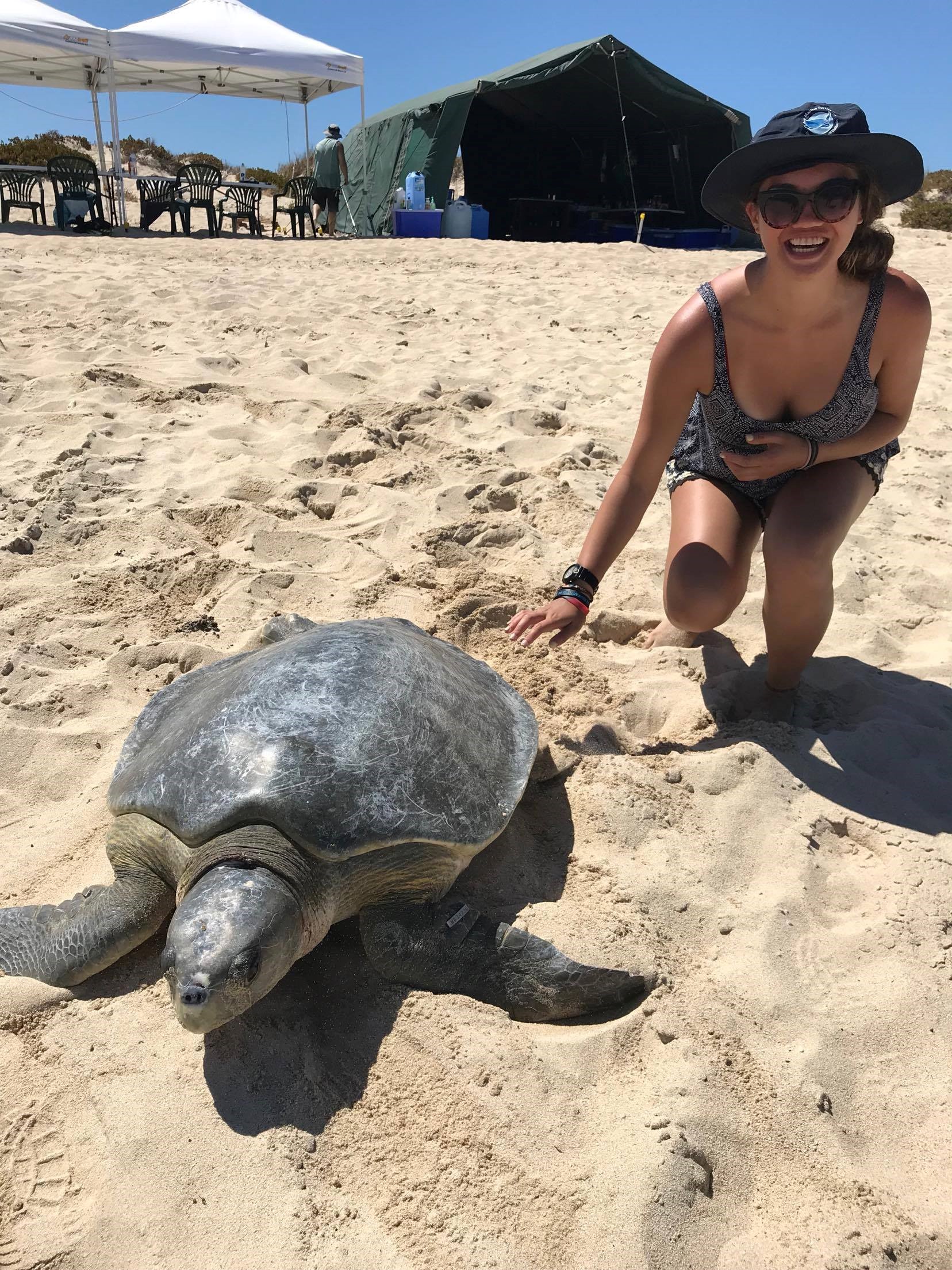 Ashley with a turtle
