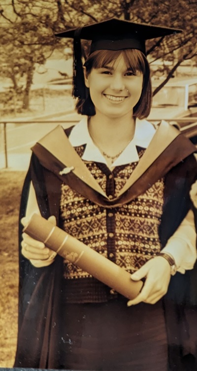Sophie Moller at her graduation in 1995