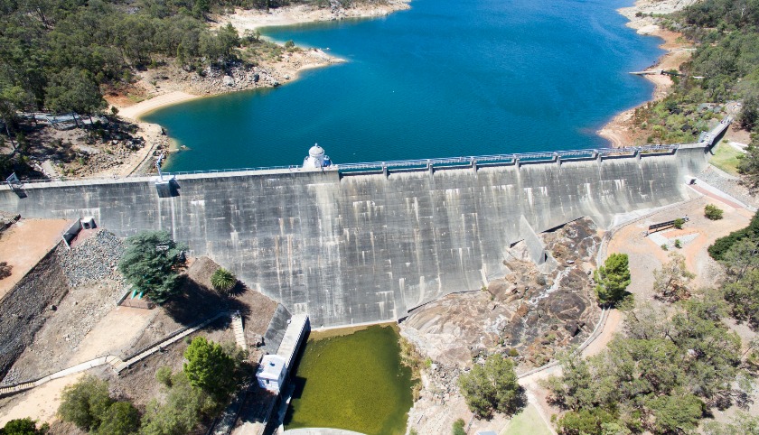 Mundaring weir aerial shot