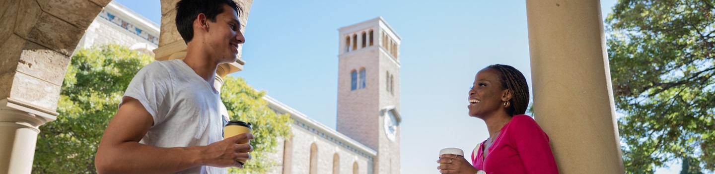 two students talking