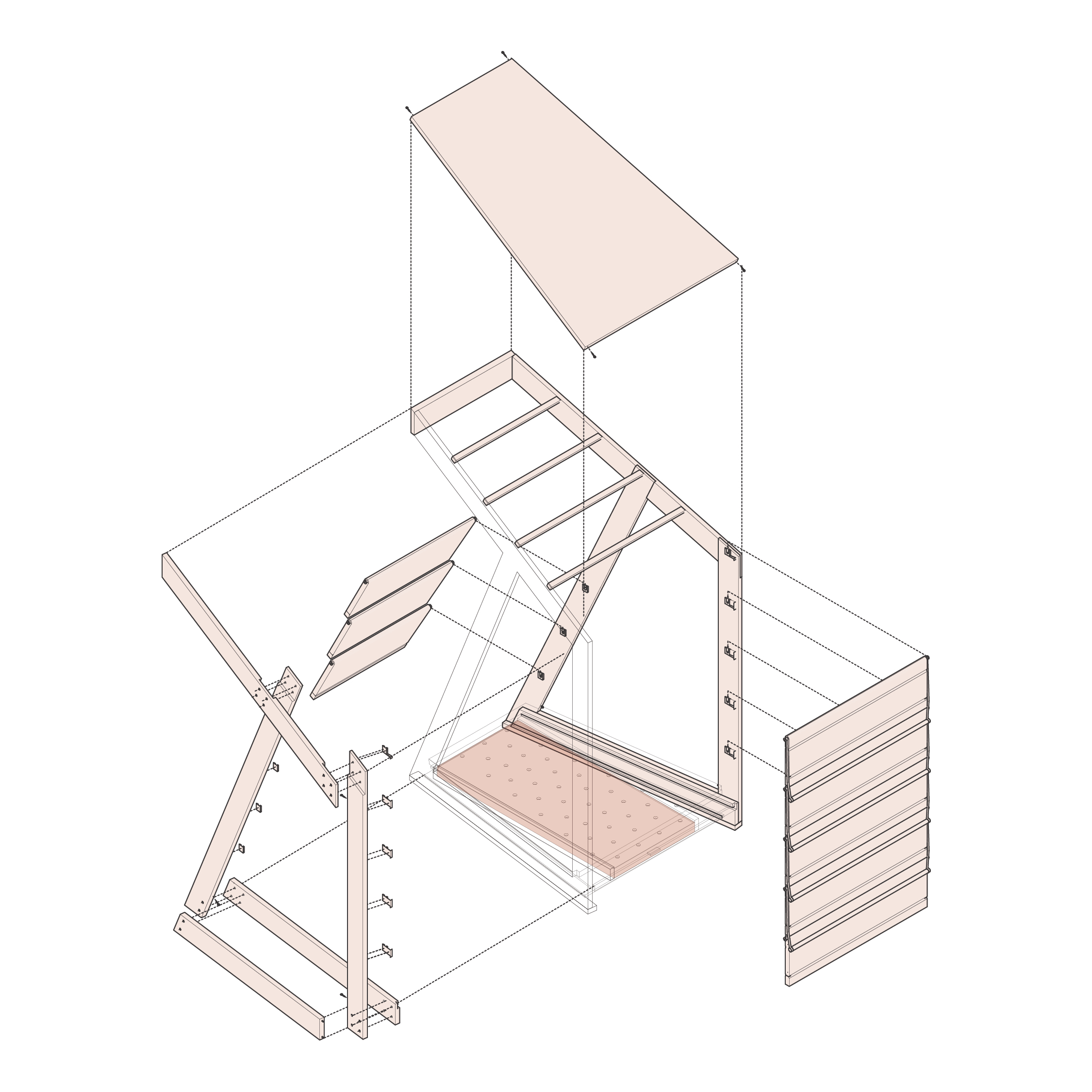 Rendered image of architectural model.