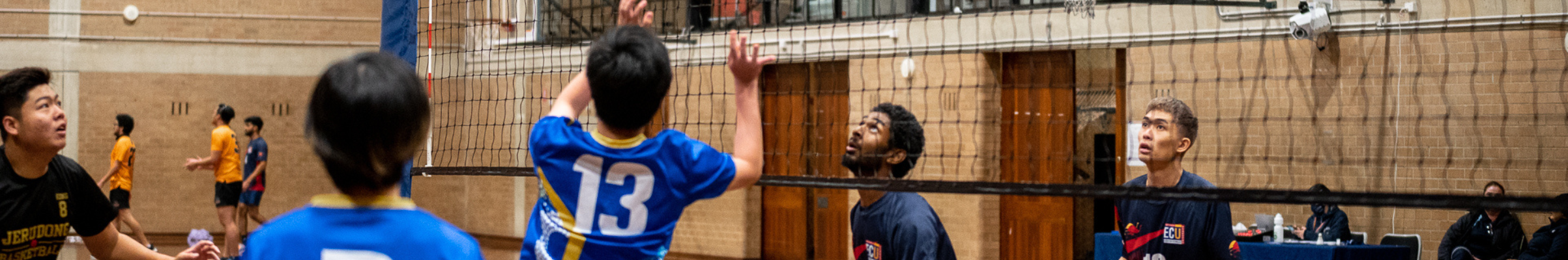 Students competing in volleyball at Western Series