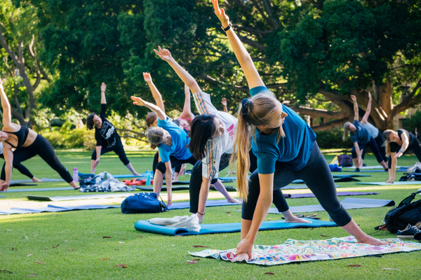Students participating in O-Week Yoga