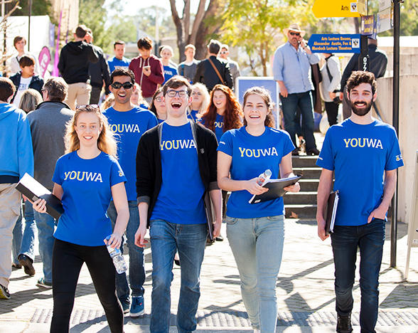 Students in UWA t-shirts