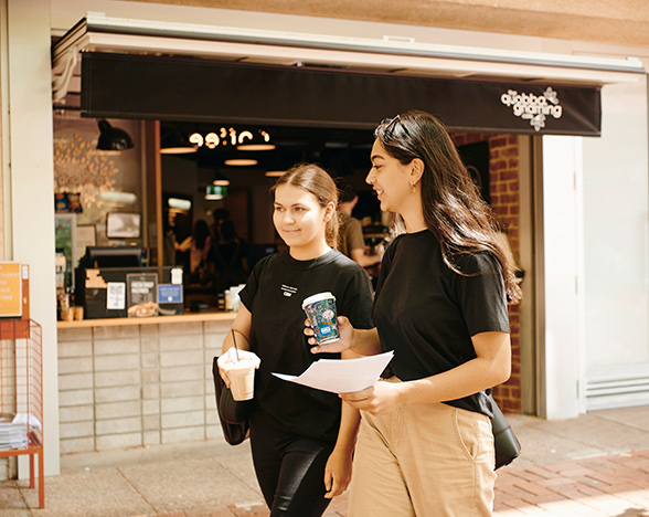 Students with coffee