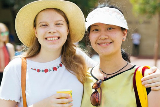 Two casual female students