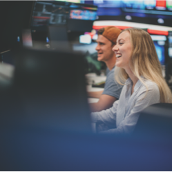 trading room with students