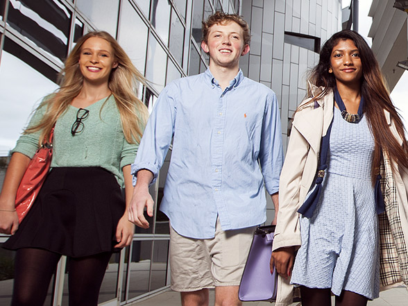 students walking