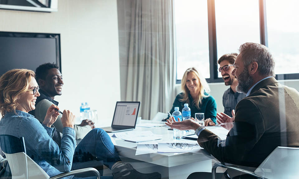 professionals in a meeting room